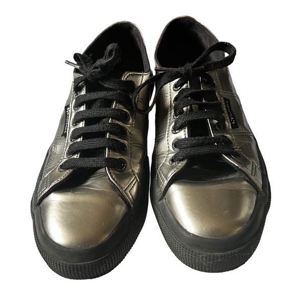 SUPERGA | Varnish Mirror Metallic Lace Up Shoes size 8 - Picture 3 of 7